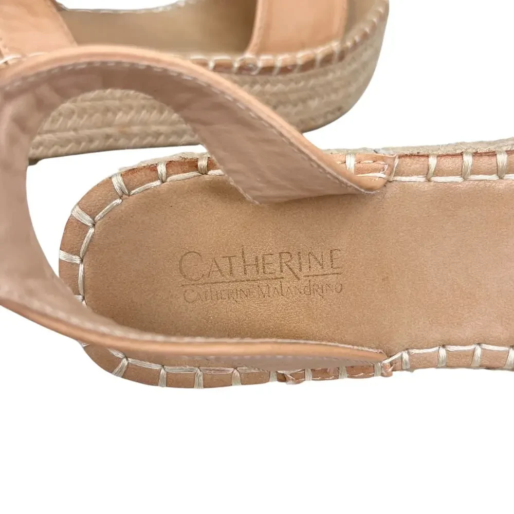 Catherine Malandrino Semiy Platform Sandals 6 Beige Ankle Strap